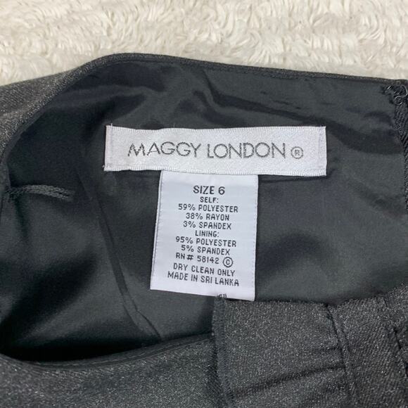 Maggy London black ruffle stripe shift dress, size 6 - Picture 7 of 7